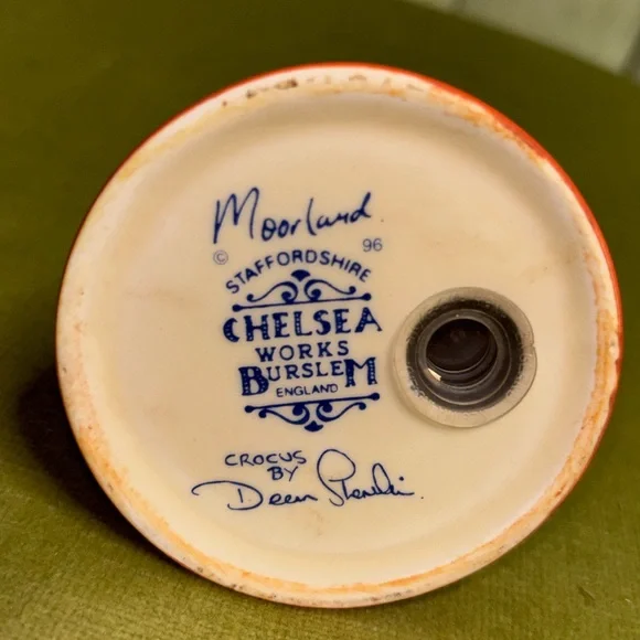 CLARICE CLIFF STYLE CROCUS CONICAL SUGAR SHAKER LARGE SIZE BY MOORLAND POTTERY - Picture 5 of 6